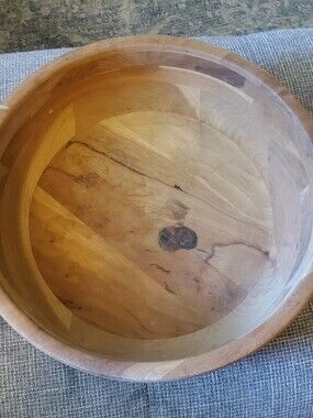 Handcrafted Wooden Bowl - Natural Brown Snow River